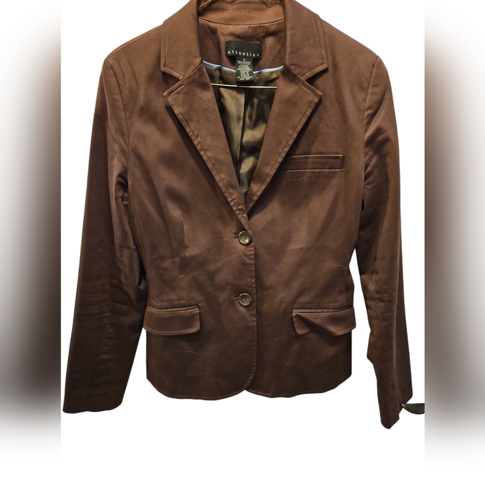 ATTENTION WOMENS BROWN BLAZER SIZE 4